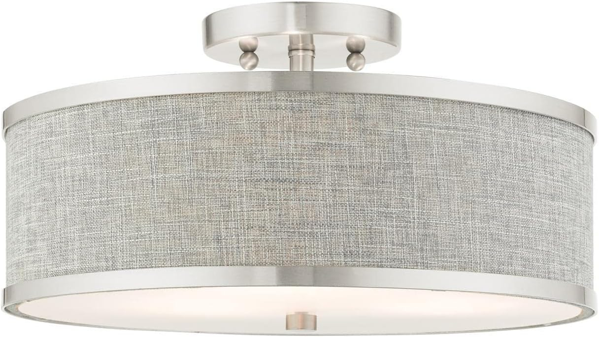 Livex Lighting Park Ridge 3 - Light Semi-Flush Mount in  Brushed Nickel