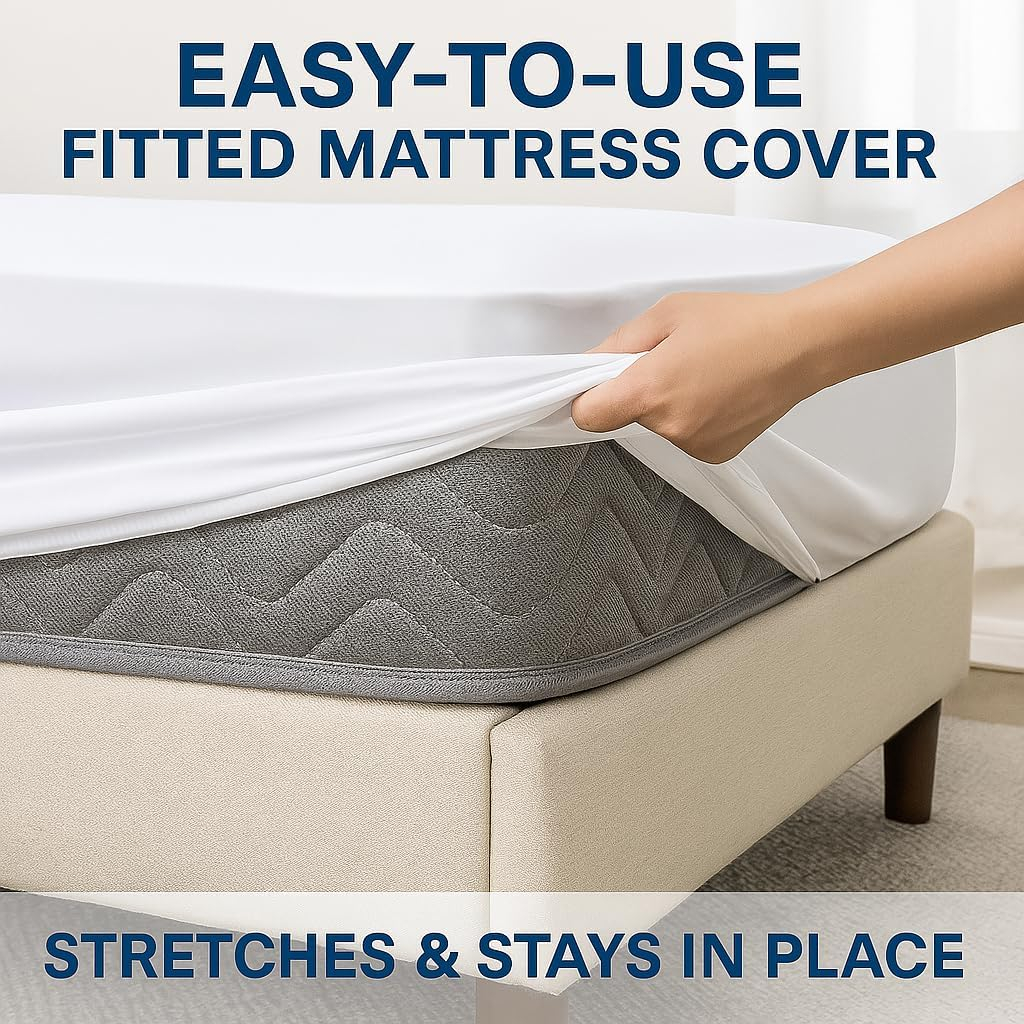 Vinyl Plastic Mattress Protector Fitted Sheet Style Waterproof Mattress Cover Breathable - Bed Wetting and Spill Protection for Mattress Fits a Mattress Up to 11.5" Deep (Queen 80" x 60" x 11.5 Deep)