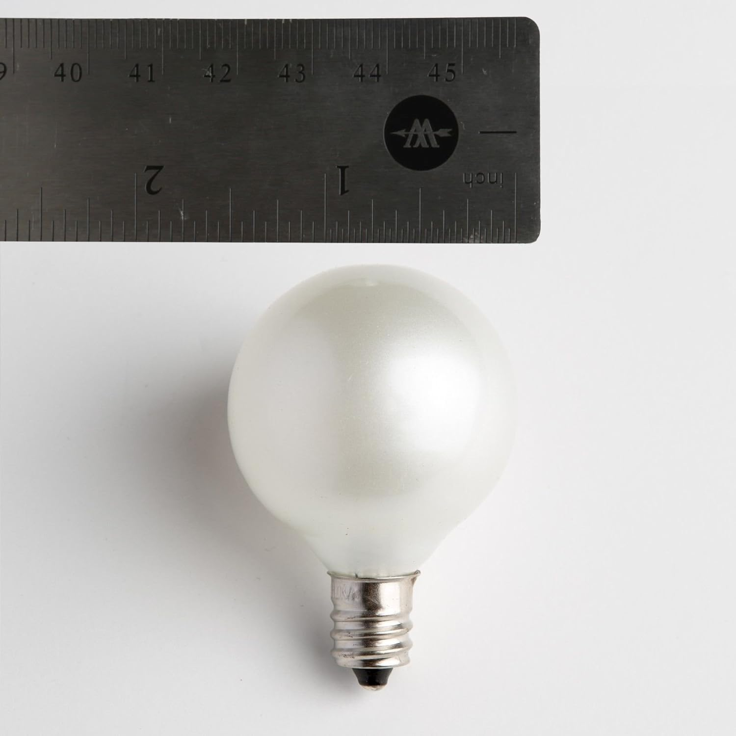 Hometown Evolution, Inc. Box of 25 G40 White Pearl 1.6 Inch 5 Watt C7 (E12) 3/8" Base Replacement Bulbs