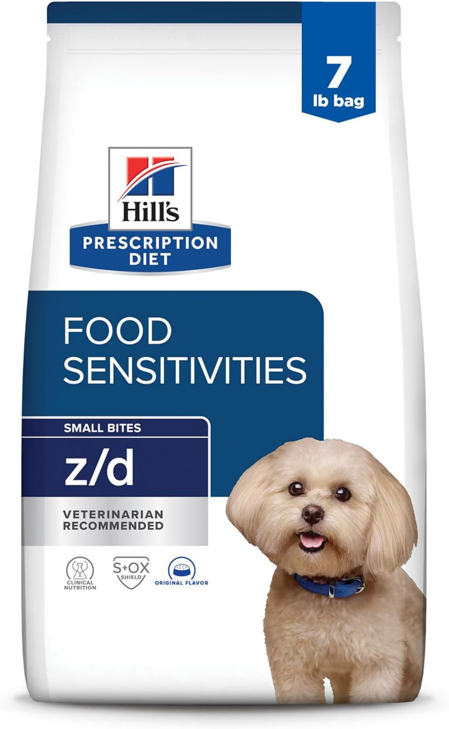 Hill's Prescription Diet z/d Skin/Food Sensitivities Small Bites Dry Dog Food, Veterinary Diet, 7 lb. Bag