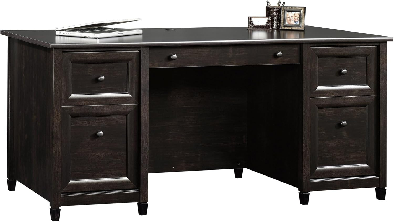 Sauder Edge Water Executive Desk, Estate Black Finish