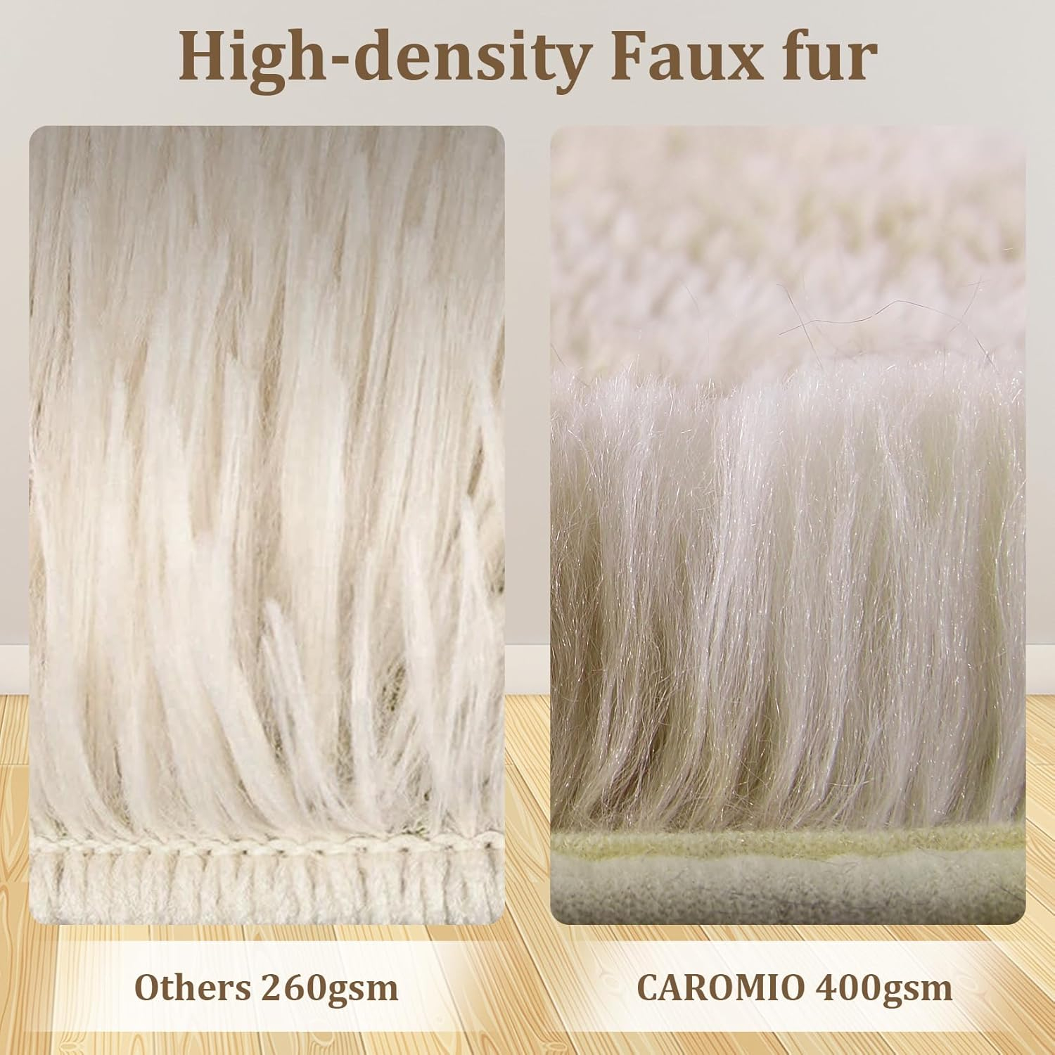 CAROMIO 9 x 12 Fluffy Area Rug for Bedroom, Fuzzy Shag Area Rug for Living Room Non-Skid Plush Large Rug Shaggy Decorative Accent Rug for Indoor Home Floor Carpet, Tie-dye Light Khaki