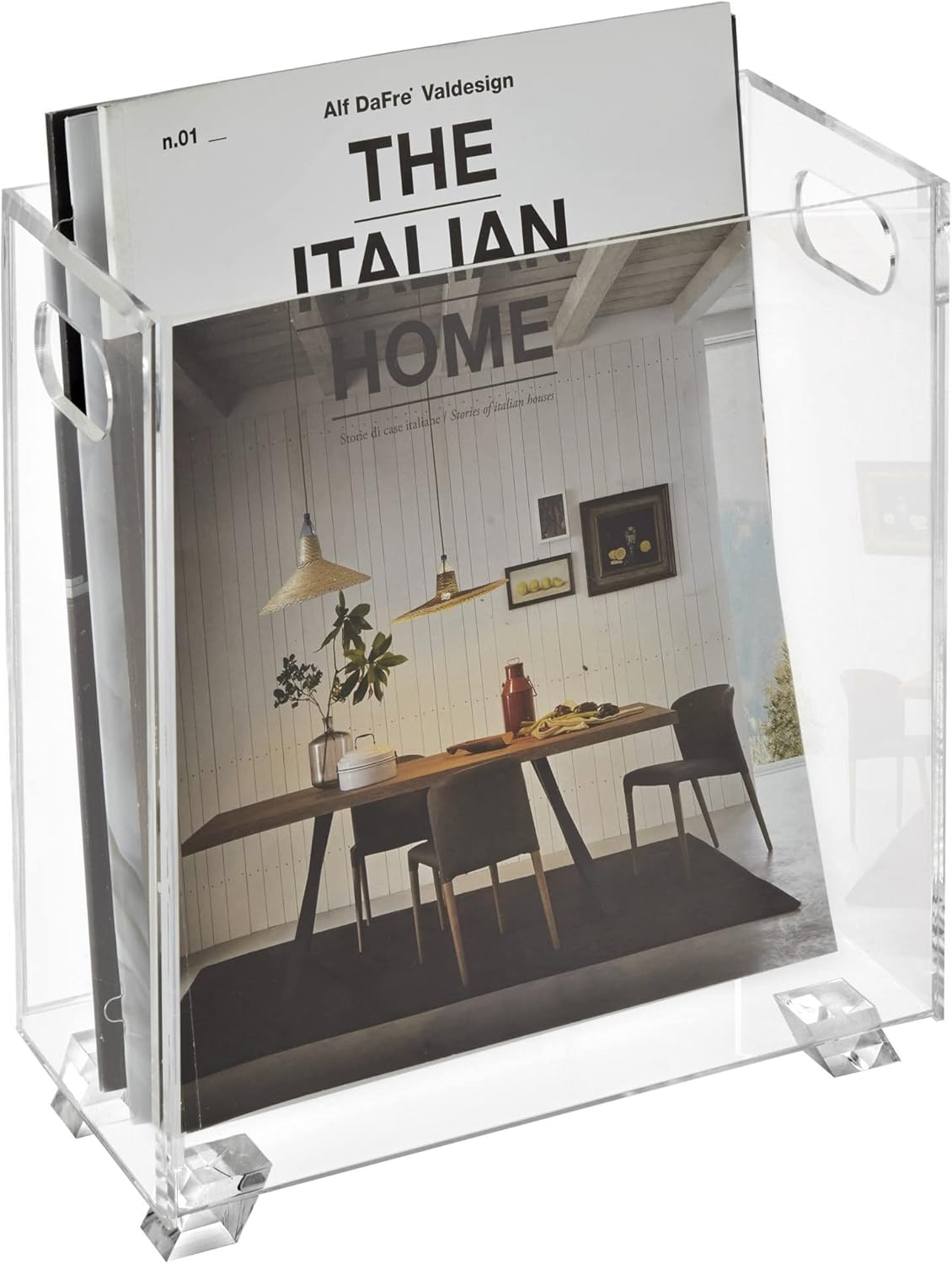 Stock Your Home Crystal Clear Acrylic Magazine Holder