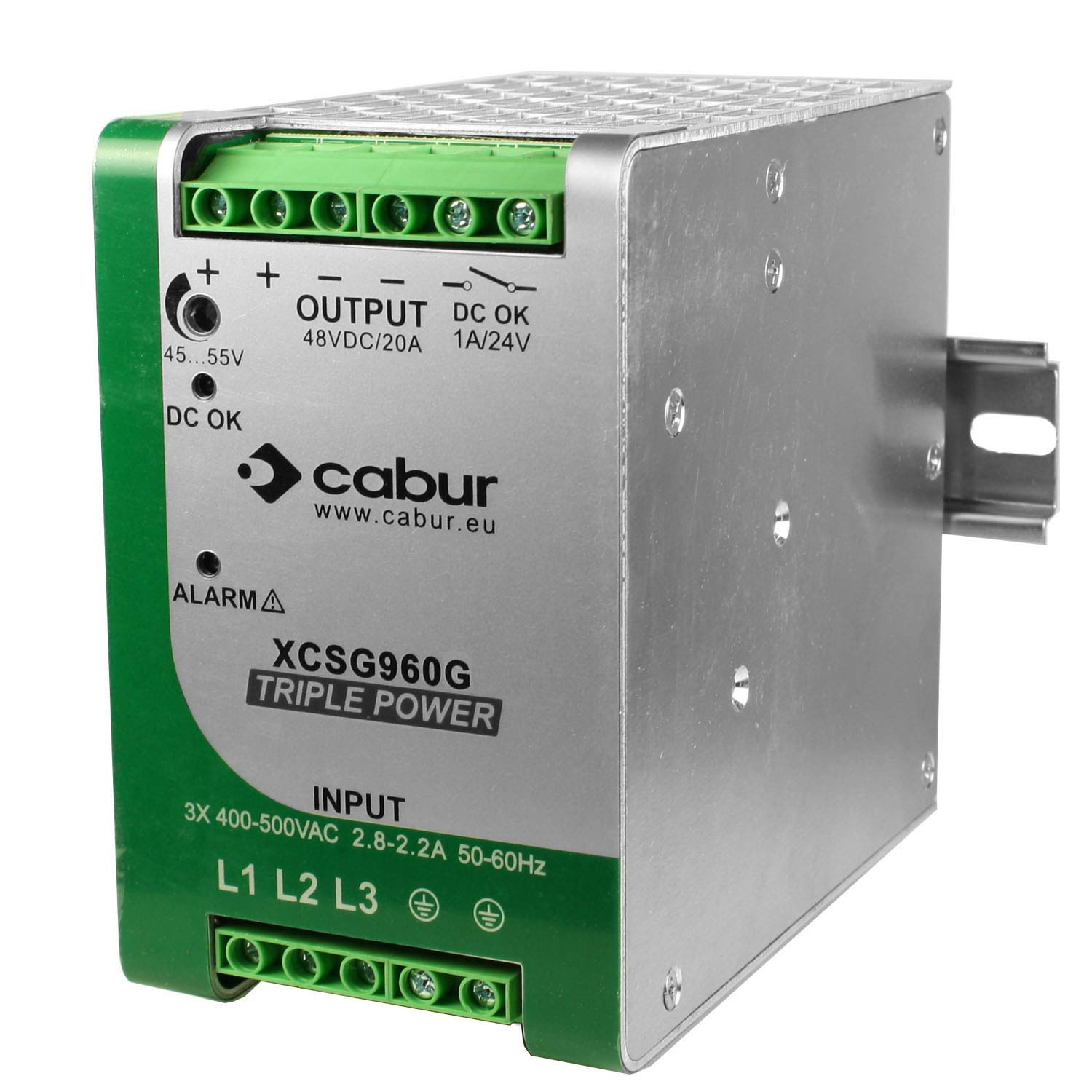 ASI XCSG960G 3-Phase DIN Rail Mount Power Supply, 72 Vdc, 960 Watt, 13.3 Amp Output, 340 to 550 Vac Input, (Pack of 1)