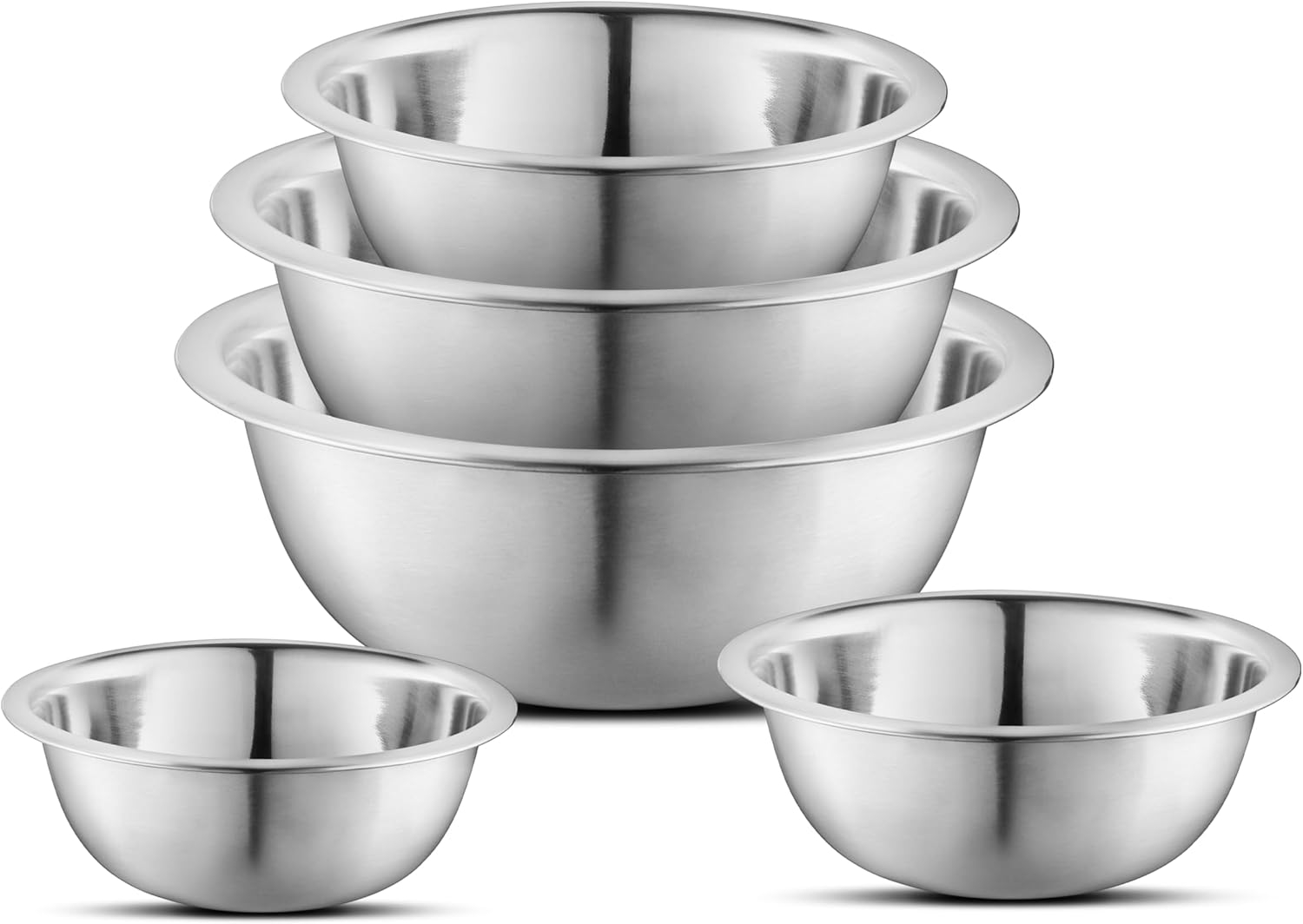 Stainless Steel Nesting Mixing Bowls Set of 5 for Kitchen