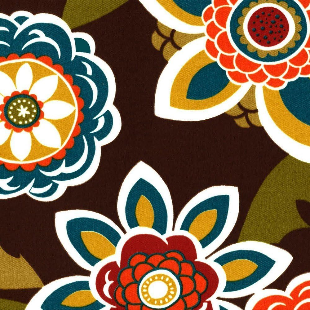 Blazing Needles Spun Polyester Patterned Outdoor Squared Seat/Back Chair Cushion, 20" x 42", Annie Chocolate