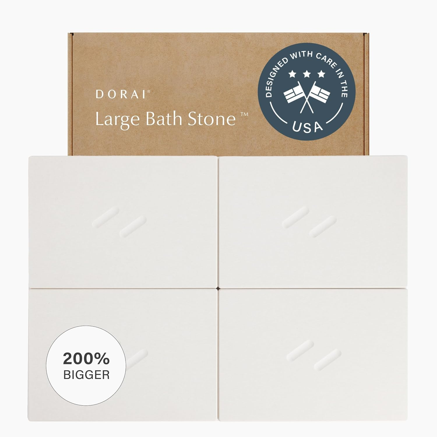 Large White Diatomaceous Earth Non-Slip Bath Mat