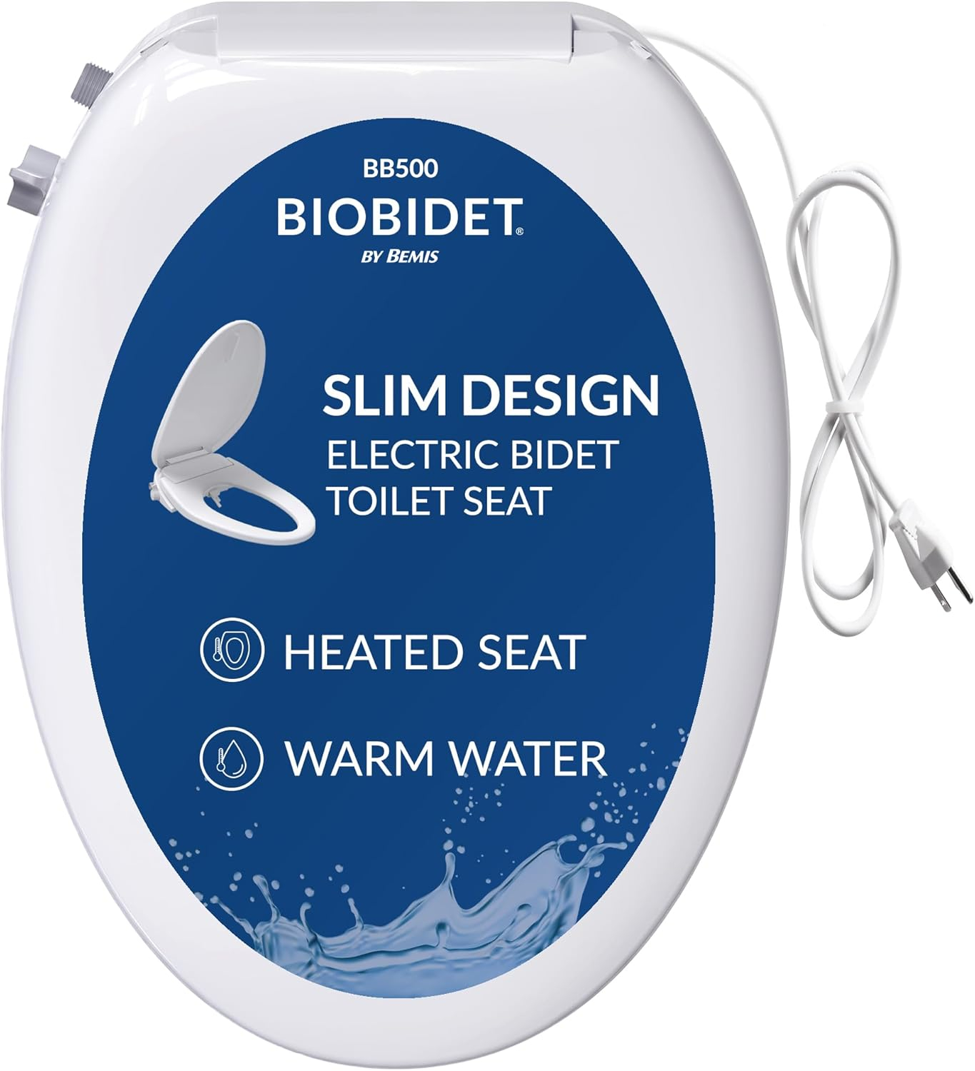 MyDepot Smart Bidet Toilet Seat with Heated Water,Adjustable Washing Settings,Warm Seat,Self-Cleaning