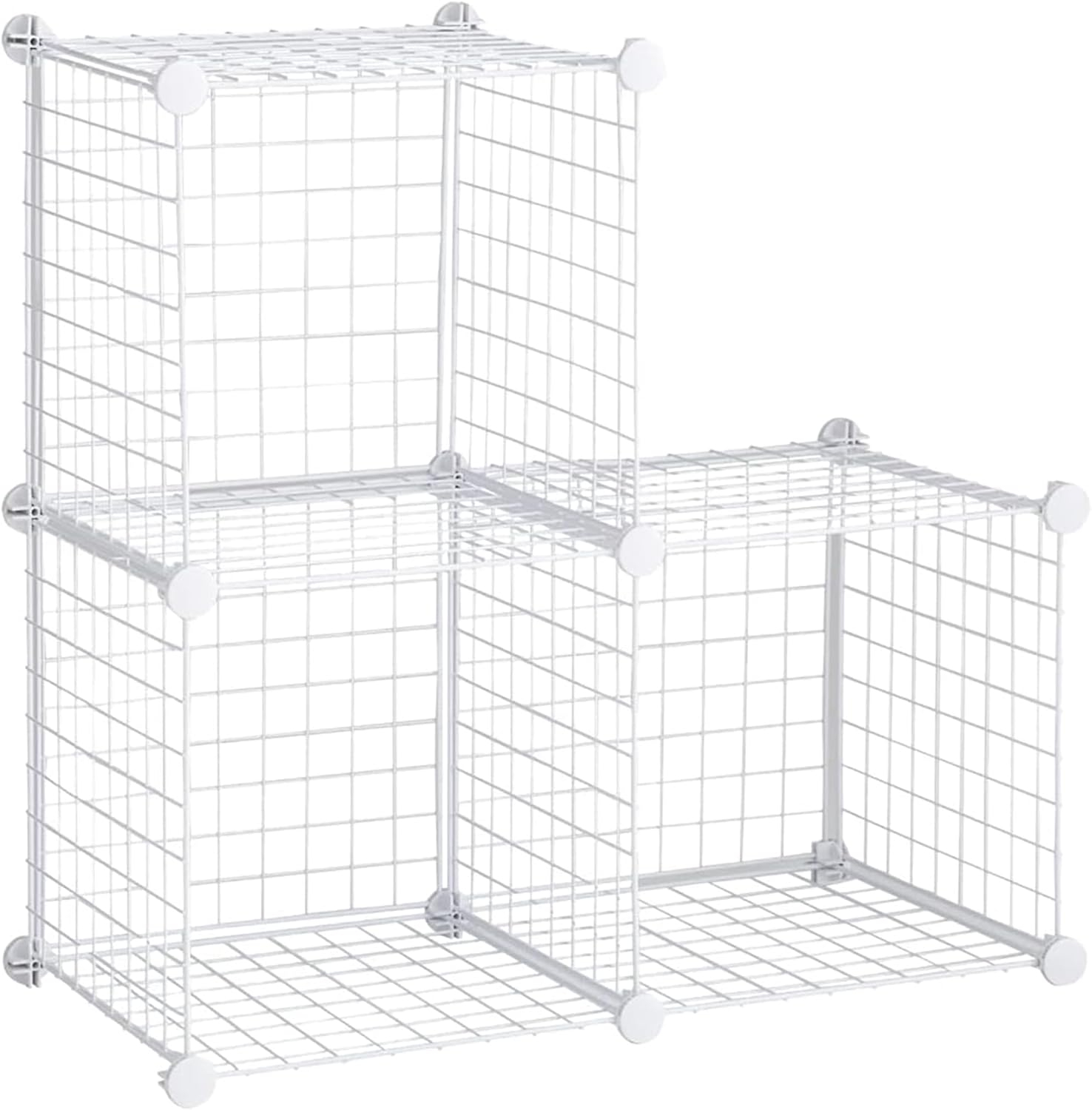 Rubbermaid 3-Piece Stackable Modular Storage Cube Set, Closet Organizer, White