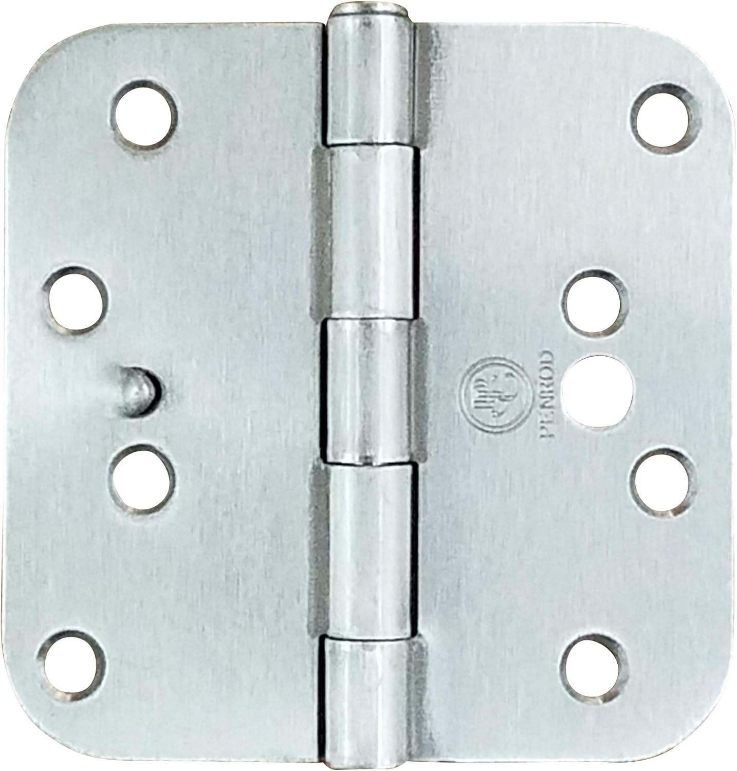 Security Door Hinges - Satin Nickel - 4" Inch with 5/8" Radius - Security Tab - 3 Pack