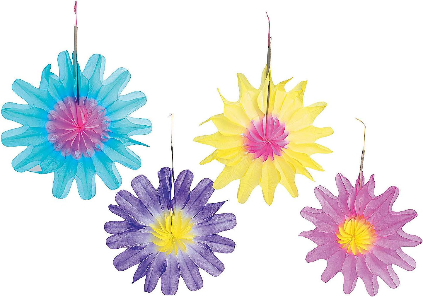 Tissue Flower Decorations - Party Decor - 12 Pieces