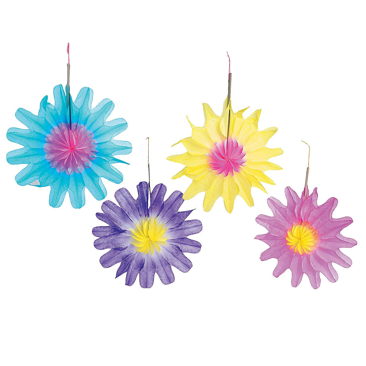 Tissue Flower Decorations - Party Decor - 12 Pieces