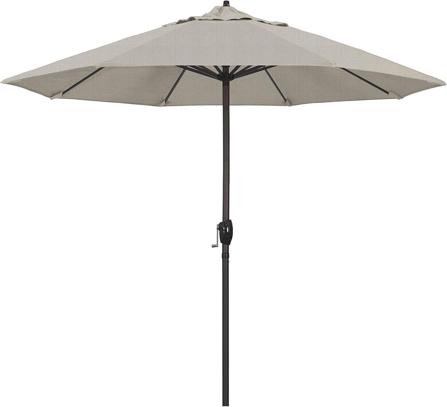 CASA SERIES 9FT CRANK LIFT AUTOTILT ALUM MARKET UMBRELLA IN WOVEN GRANITE OLEFIN