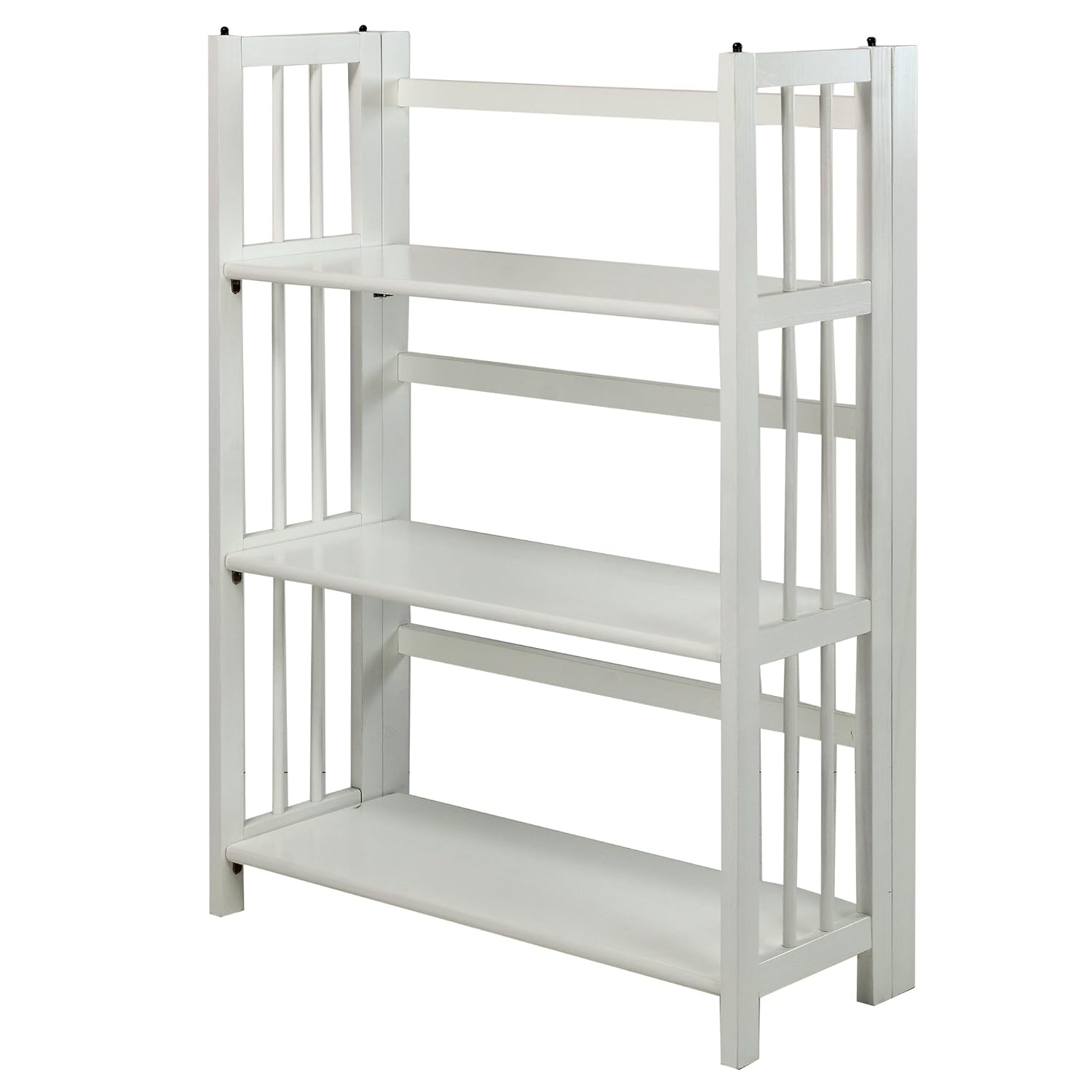 Casual Home 3-Shelf Folding Stackable Bookcase 27.5" Wide-White