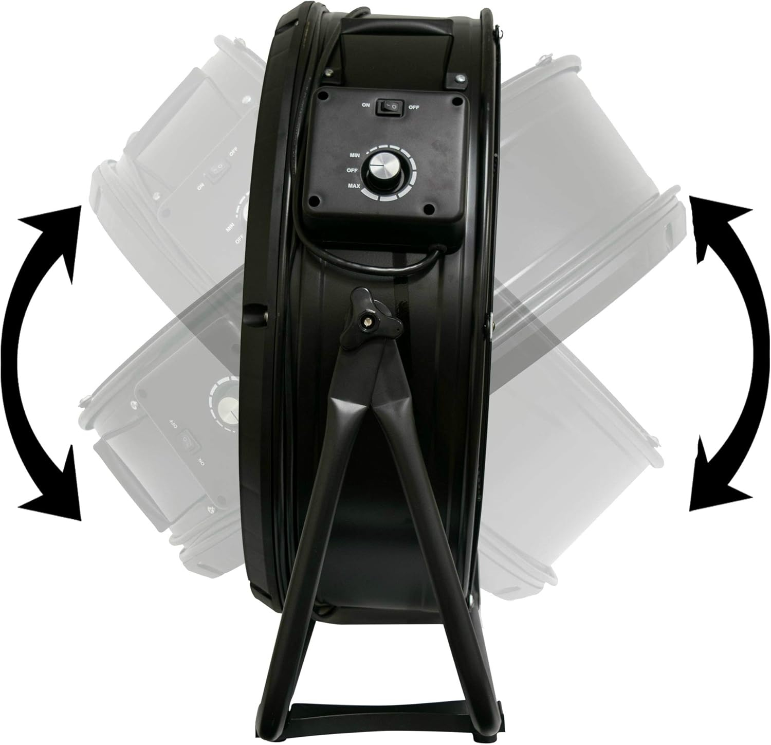 XPOWER FD-630D 1/2 HP 5800 CFM 1.8 Amps Variable Speed Enclosed Brushless DC Motor High Velocity 24” Drum Fan