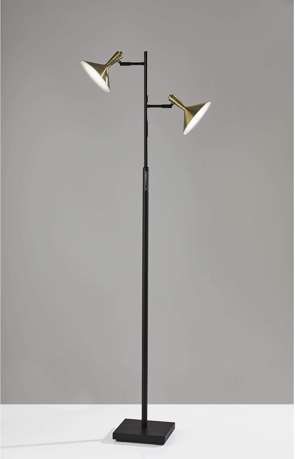 Adesso Lucas LED Tree Lamp, Black with Antique Brass