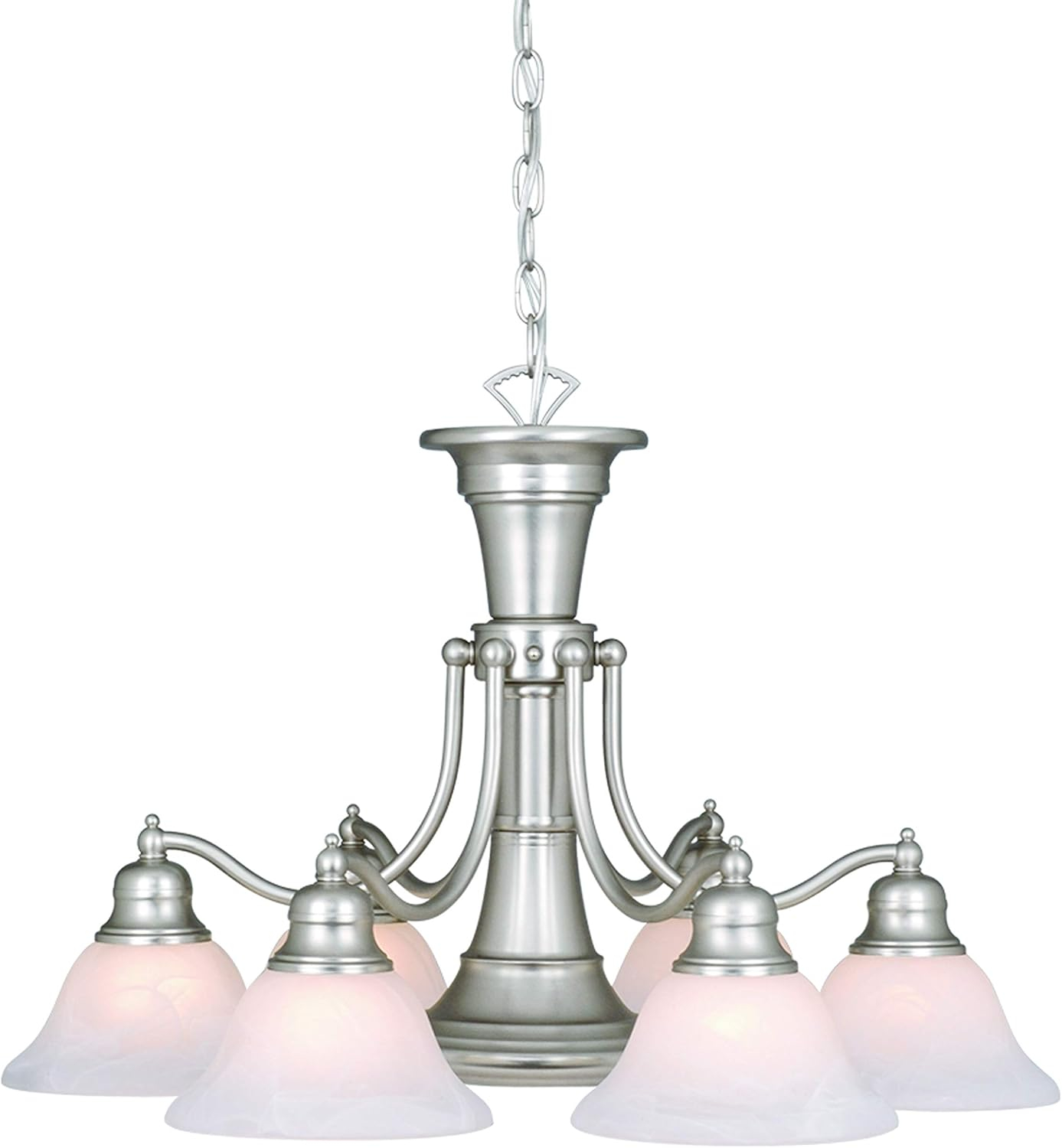 Vaxcel Standford 6 - Light Chandelier in  Brushed Nickel