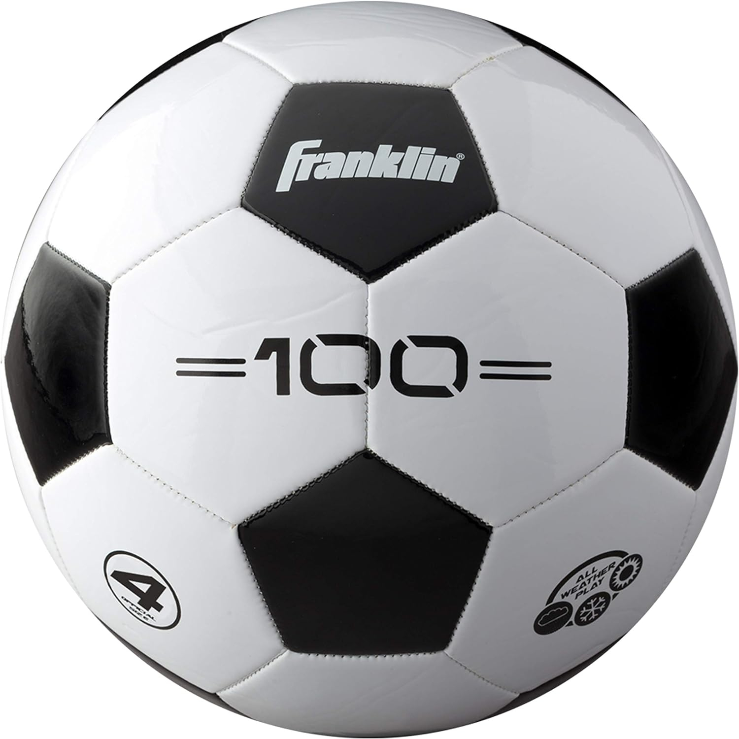 Franklin Black and White Size 4 PVC Soccer Ball