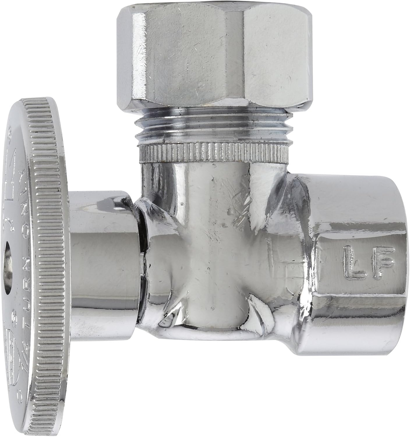Chrome Finish Lead-Free 1/2" Angle Shut-Off Valve