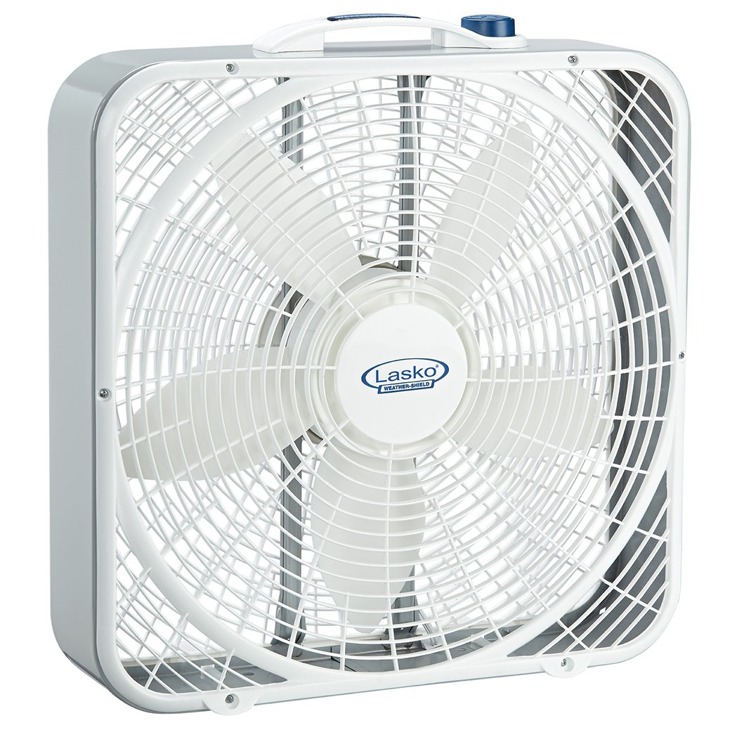 Lasko 20 Weather-Shield Performance Box Fan-Features Innovative Wind Ring System for Up to 30% More Air, 20 Inch, 3720