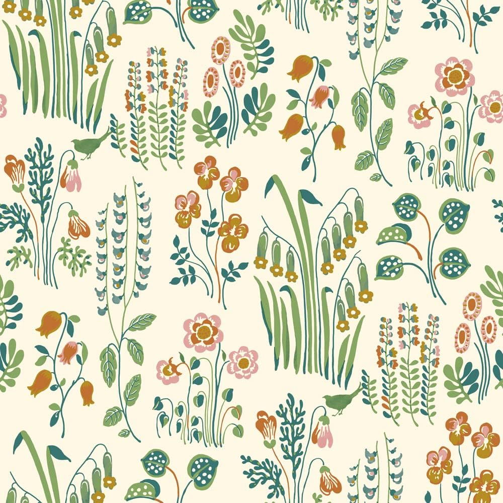 Multicolor Floral Self-Adhesive Removable Peel and Stick Wallpaper