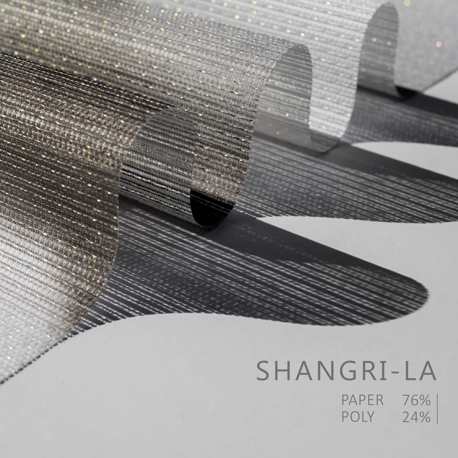 GoDear Design 4-Panel Single Rail 23-in Slat Width 86-in x 96-in Cordless Shangri-La Fabric Sheer Vertical blinds