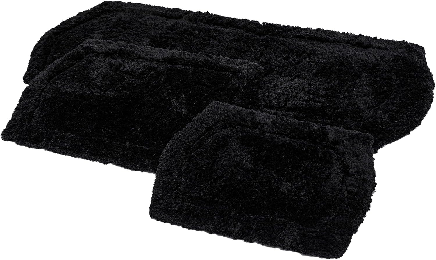 Chesapeake Paradise 3pc Memory Foam Black Bath Rug Set (22"x60" & 21"x34" & 17"x24")