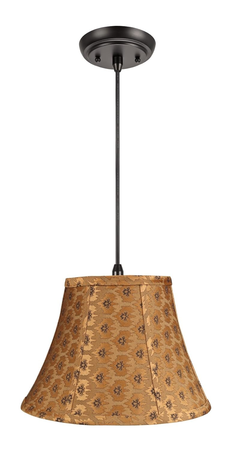 Aspen Creative Pumpkin Gold 70018 One-Light Pendant with Bell Shaped (Spider) Shade, 7 x 13 x 9 1/2