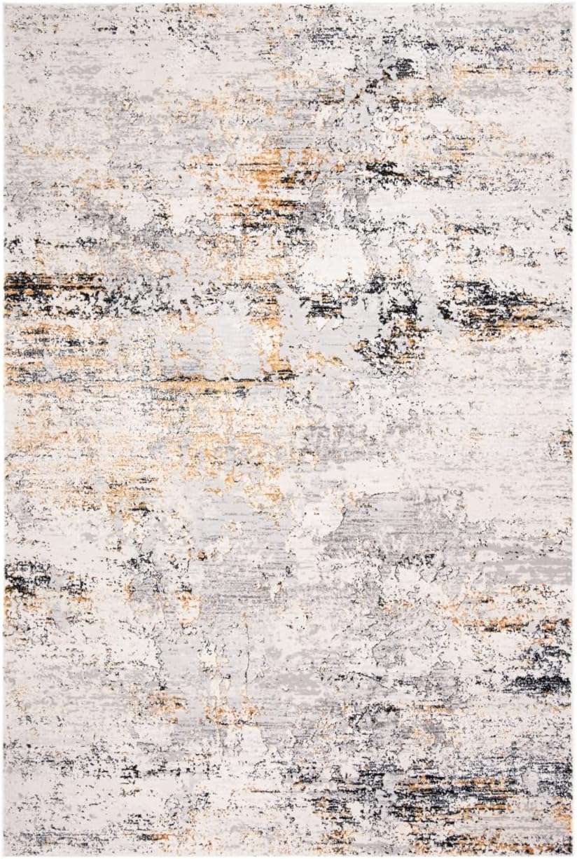 SAFAVIEH Amalfi Cian Distressed Area Rug, Cream/Gold, 9' x 12'