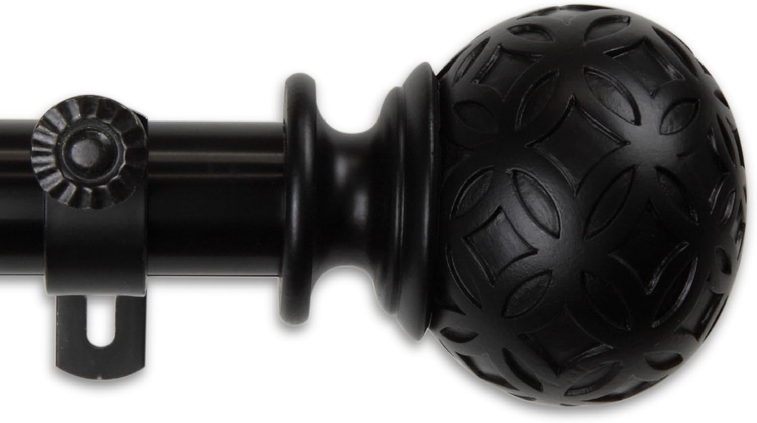 Rod Desyne 1" Odelia Curtain Rod, 120-170", Black