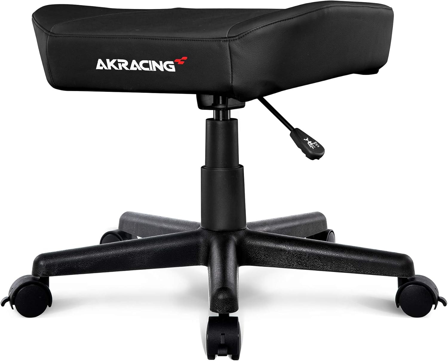 AKRacing Ottoman Footrest with PU Leather Upholstery, Adjustable Height and Swivel Wheels for Office and Gaming Chairs - Black