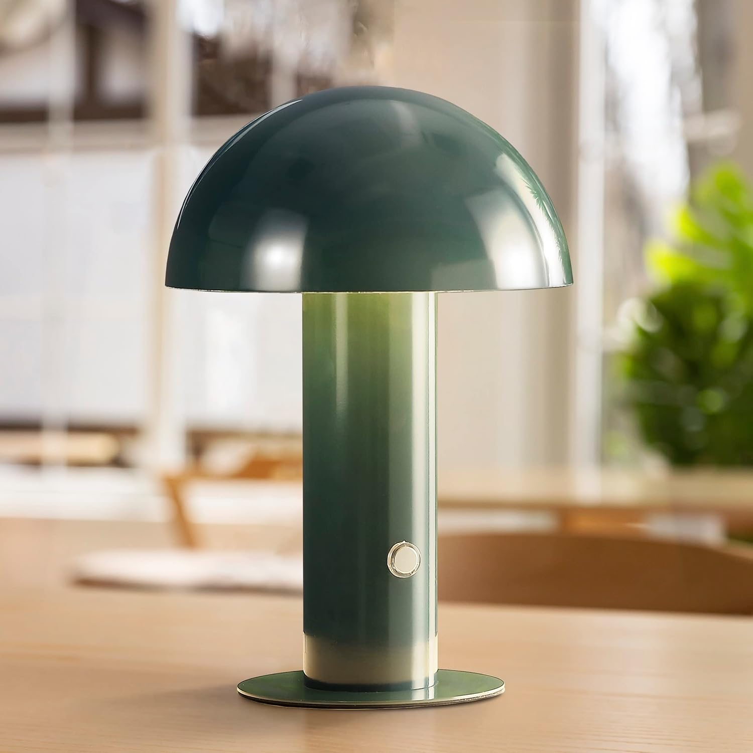 JONATHAN Y JYL7115D Boletus 10.75" Contemporary Bohemian Rechargeable/Cordless Portable Iron Integrated LED Mushroom Table Lamp Modern, Coastal Bedside Desk Nightstand Lamp, Forest Green