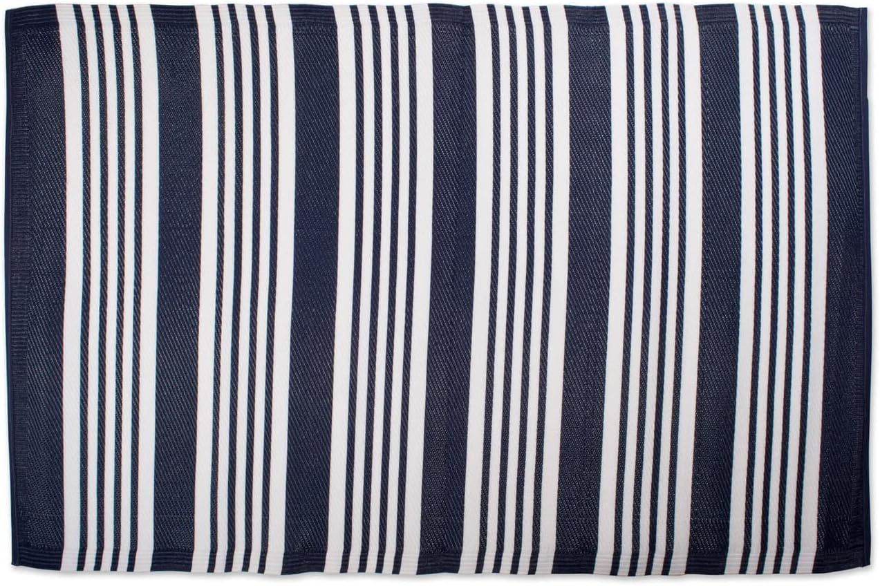 DII Outdoor Rug Collection Reversible Woven Polypropylene Mat, 4x6-Feet, Nautical Blue