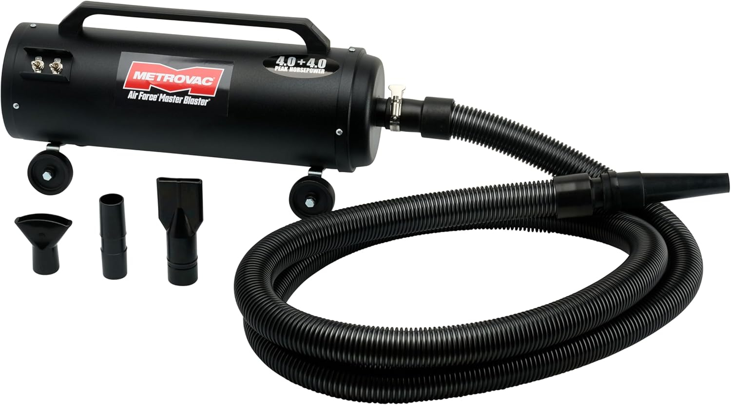 Black Steel Air Force Master Blaster Pet Dryer with Hose