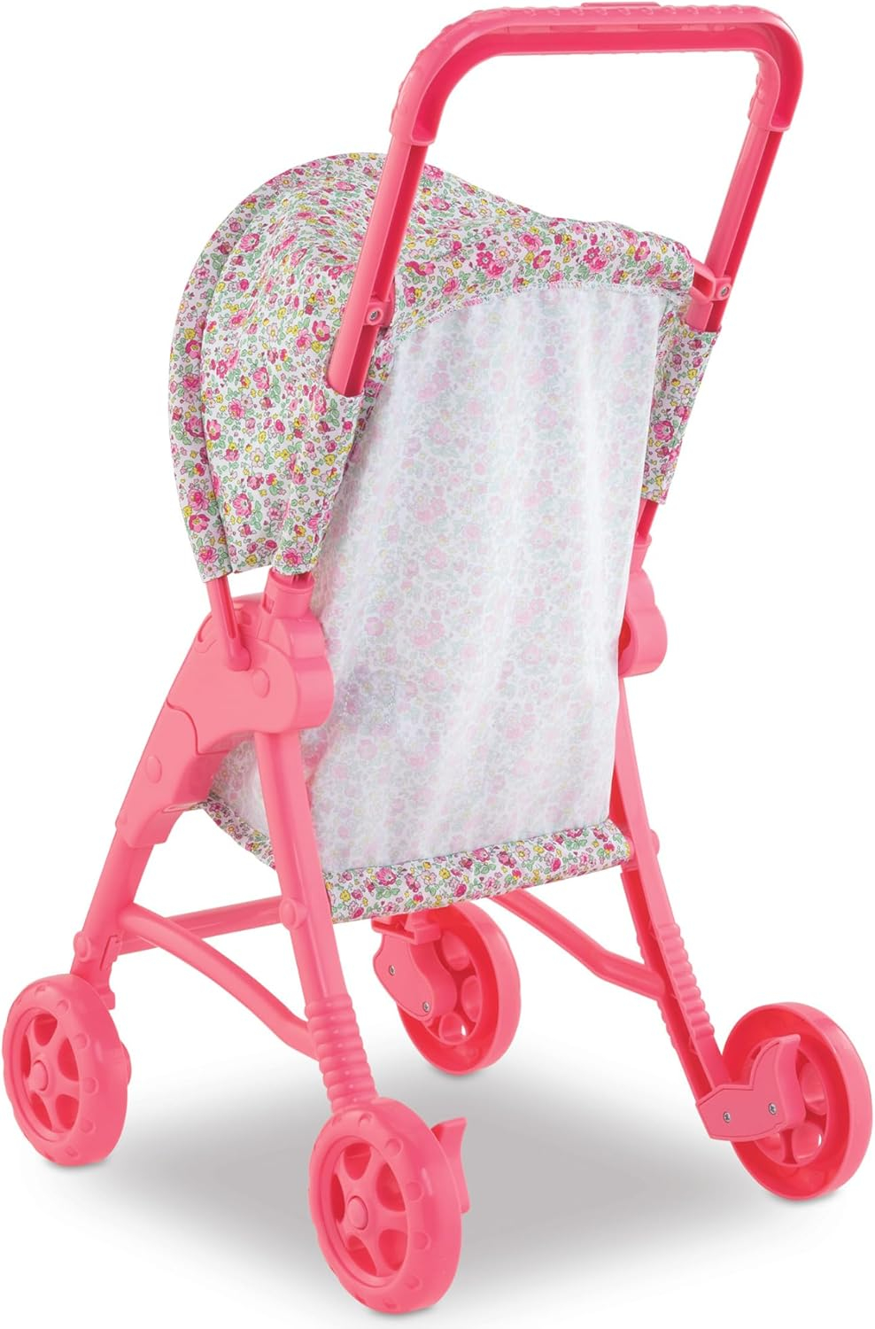 Corolle Baby Doll Stroller with Folding Canopy - Mon Premier Poupon Accessory Fits 12" Dolls, Pink/Floral Pattern, for Kids Ages 18 Months and up