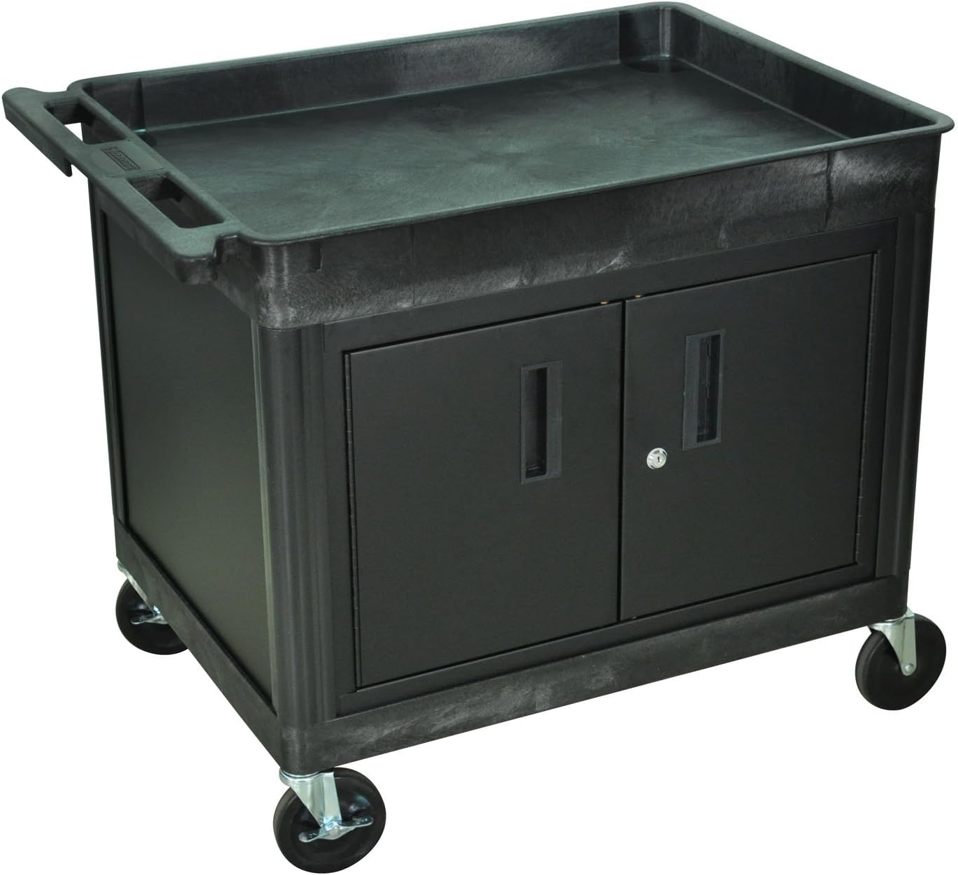 Luxor TC12C-B Luxor Utility Cart with Cabinet