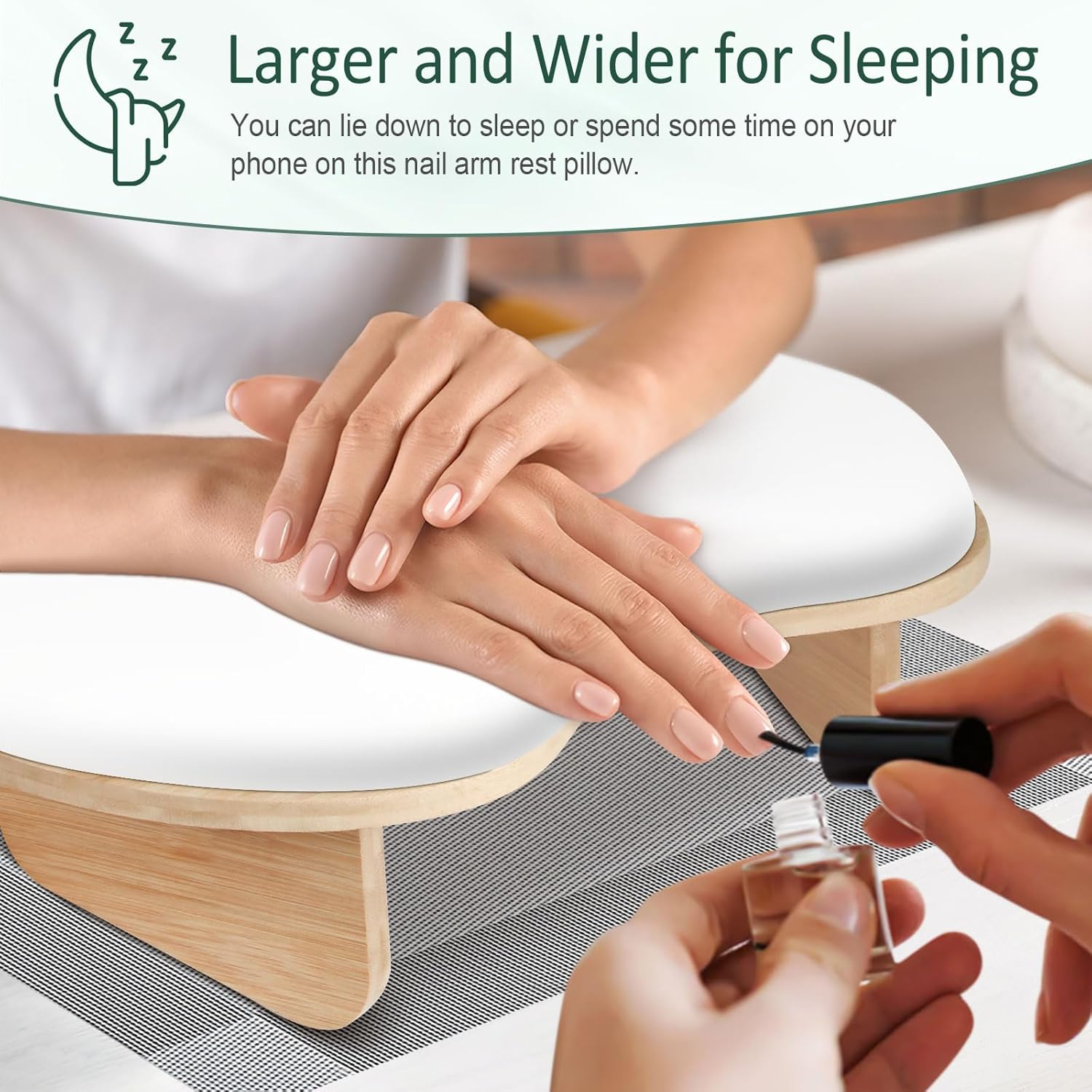 Arm Rest for Nails Tech, Nail Arm Rest Cushion with Nail Table Mat, U Shaped Nail Rest, Hand Rest for Nails Tech, Nail Rest Stand, Manicure Hand Rest with Detachable Brackets, Nail Hand Rest, White