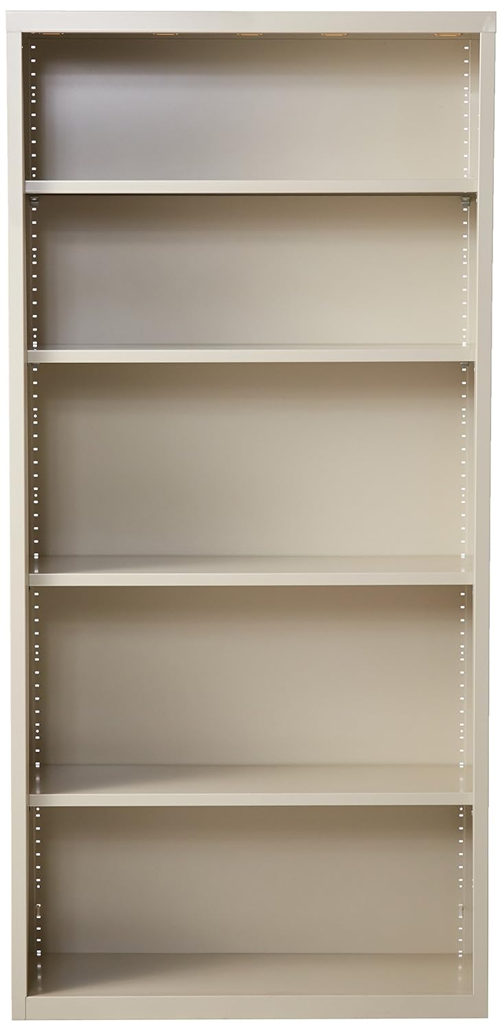 Lorell Fortress Series Bookcases - 34.5" x 13" x 72" - 6 x Shelf(ves) - Putty - Powder Coated - Steel - Recycled