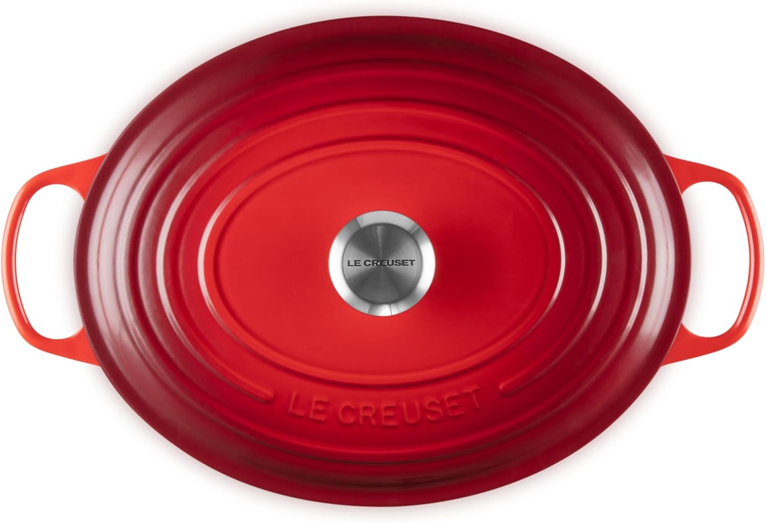 Cerise Red Enameled Cast Iron Oval Dutch Oven, 8 qt
