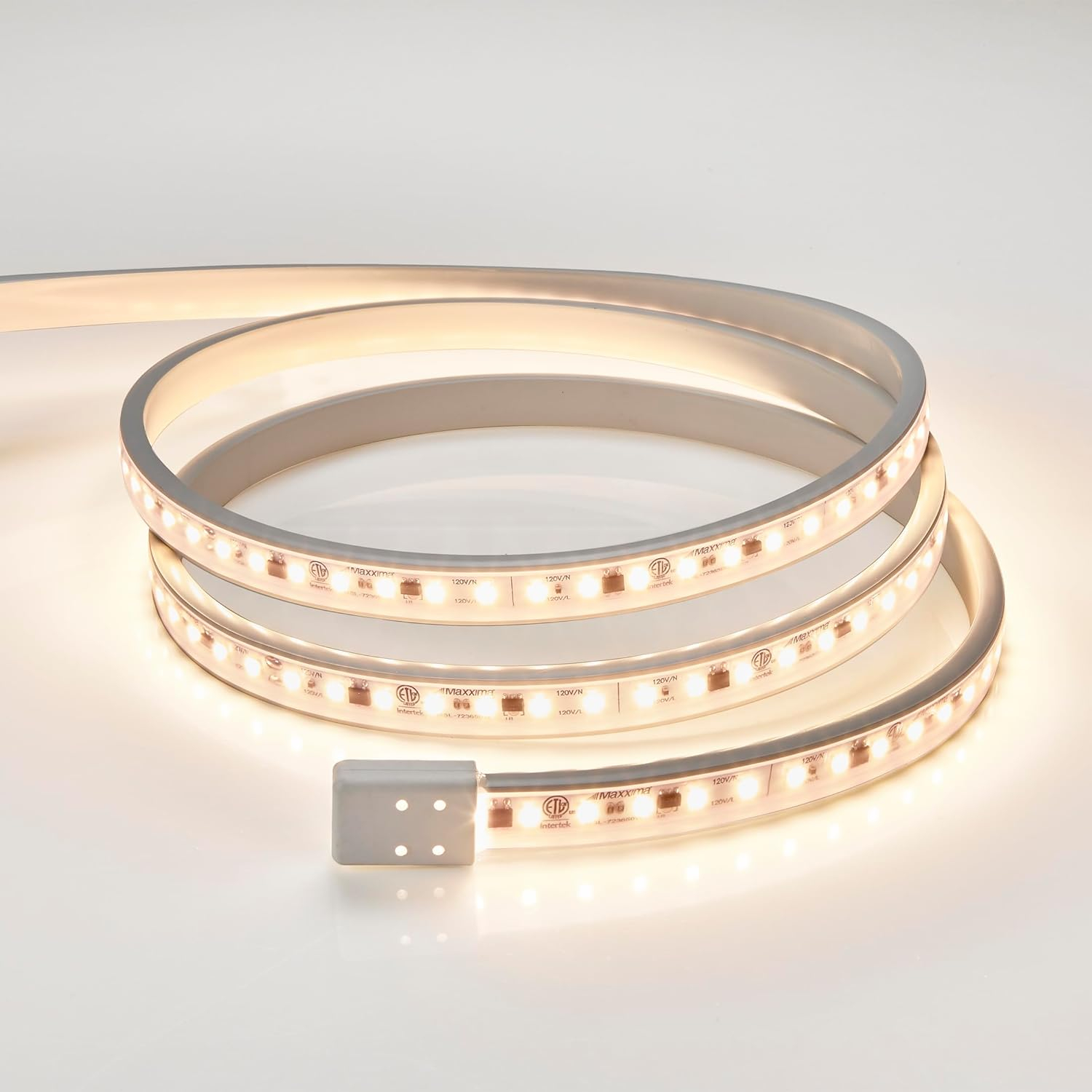 Maxxima 36 in. LED Under Cabinet Strip Light, Hardwired, 1380 Lumens, 3000K Warm White, 120V White Cove Light
