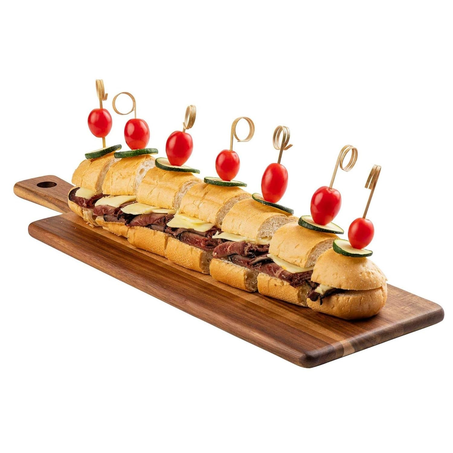 Rectangular Brown Wood Display Serving Board, 22 by 8 Inches