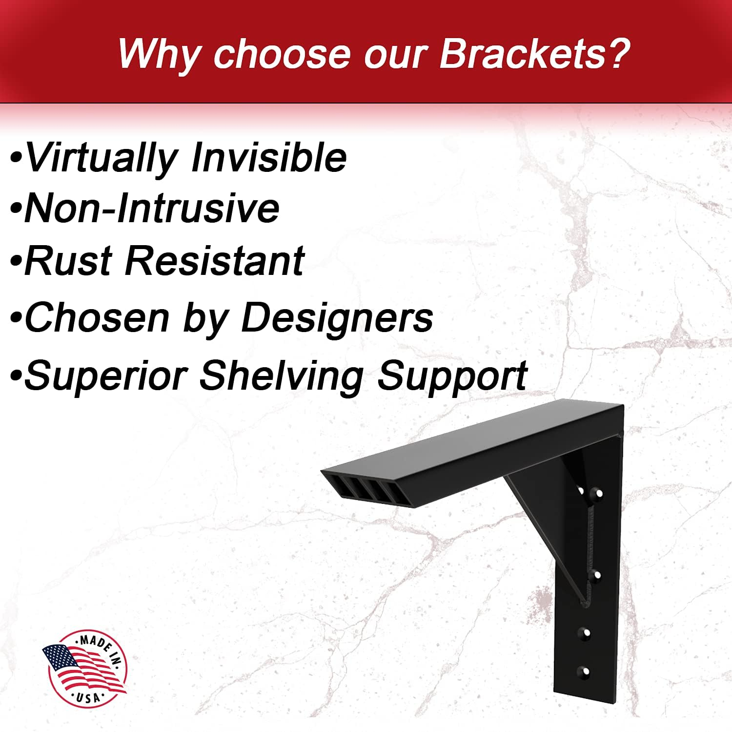 Black Industrial Steel Large Shelf Bracket for Countertops
