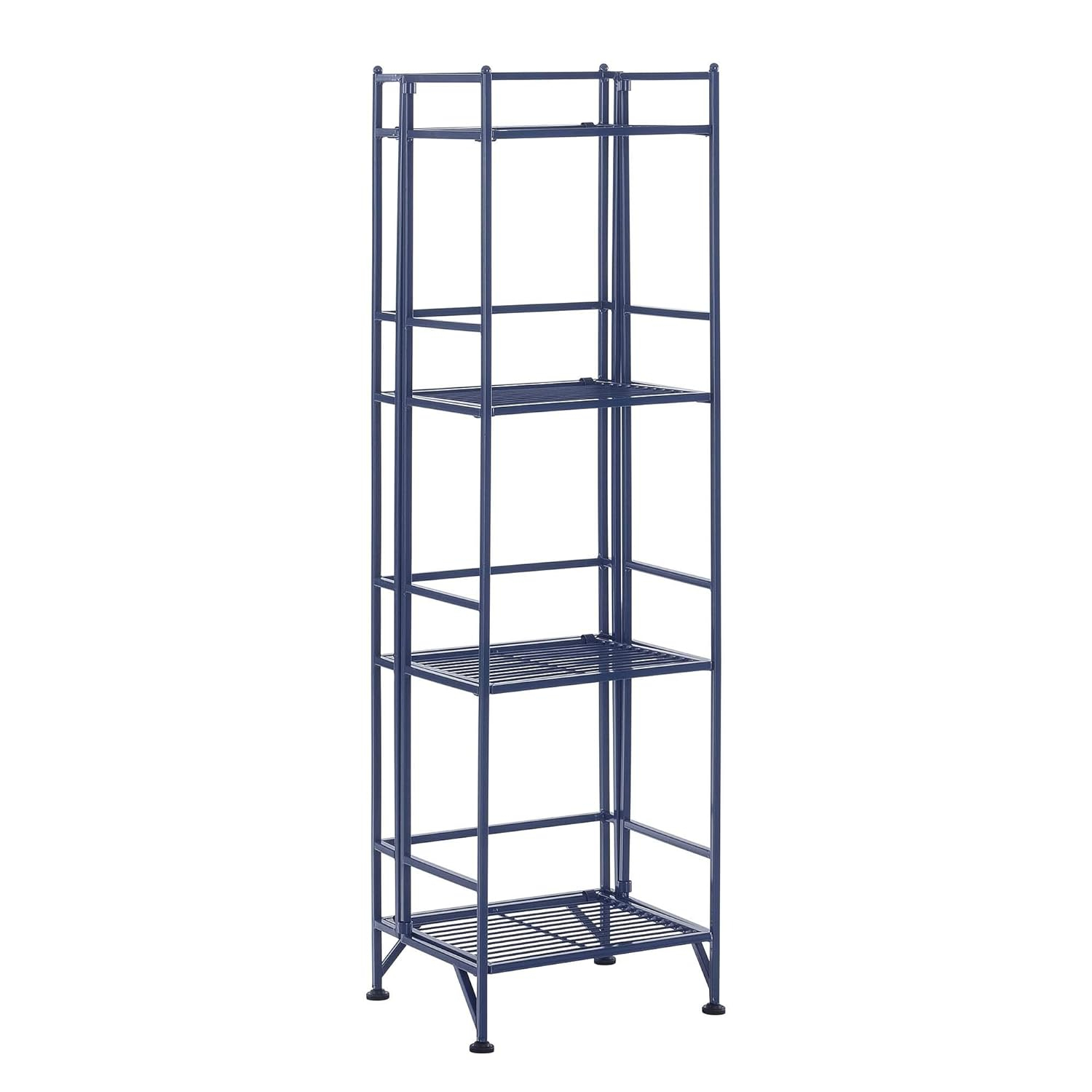 Convenience Concepts XTRA-Storage 4 Tier Folding Shelf in Black Metal Finish