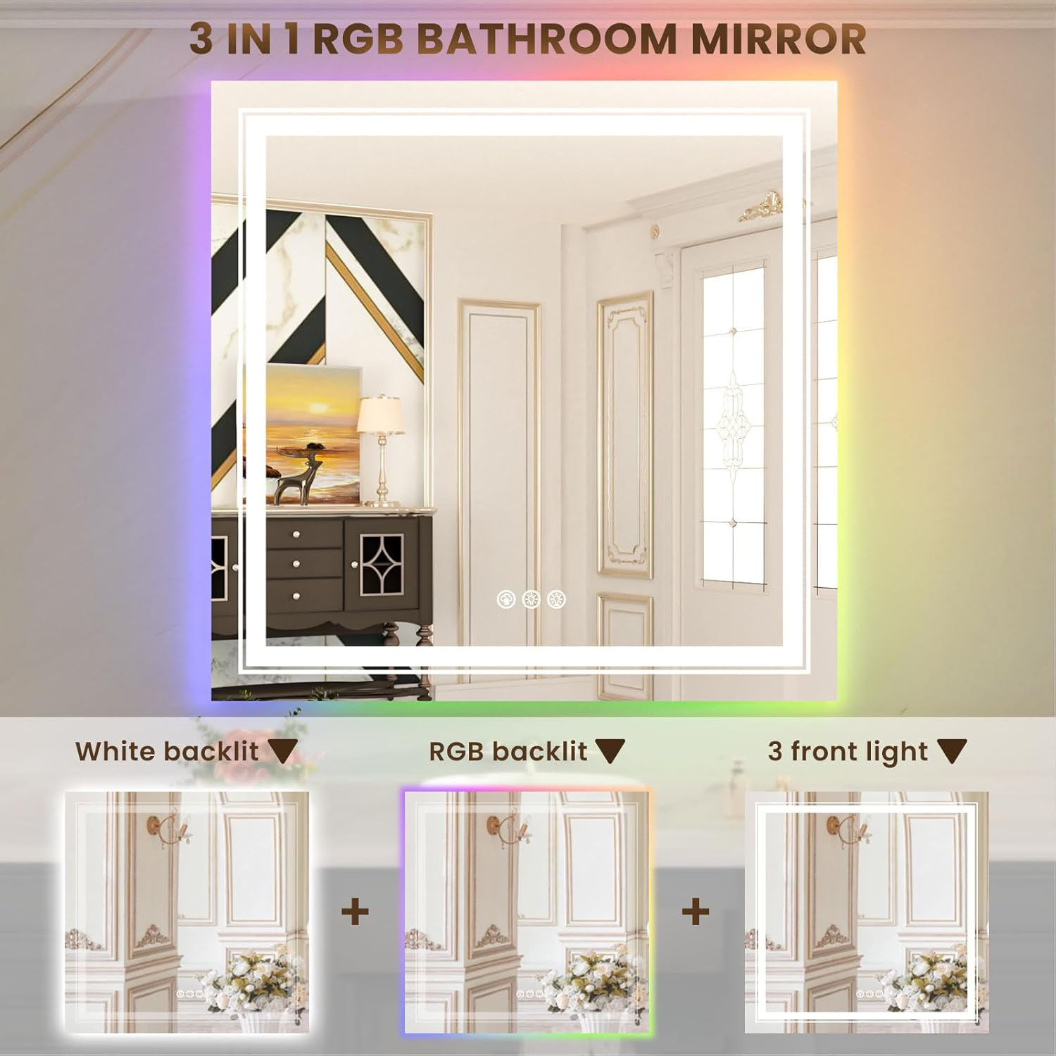 Ivy Bronx Maureene RGB LED Bathroom Mirror with Lights