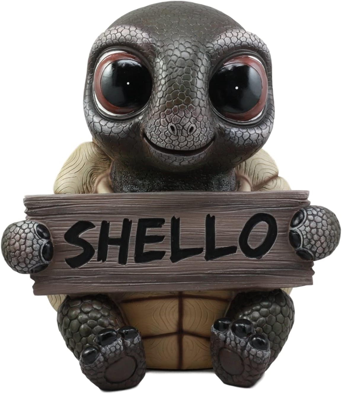 Large Painted Resin Baby Turtle Welcome Sign Statue