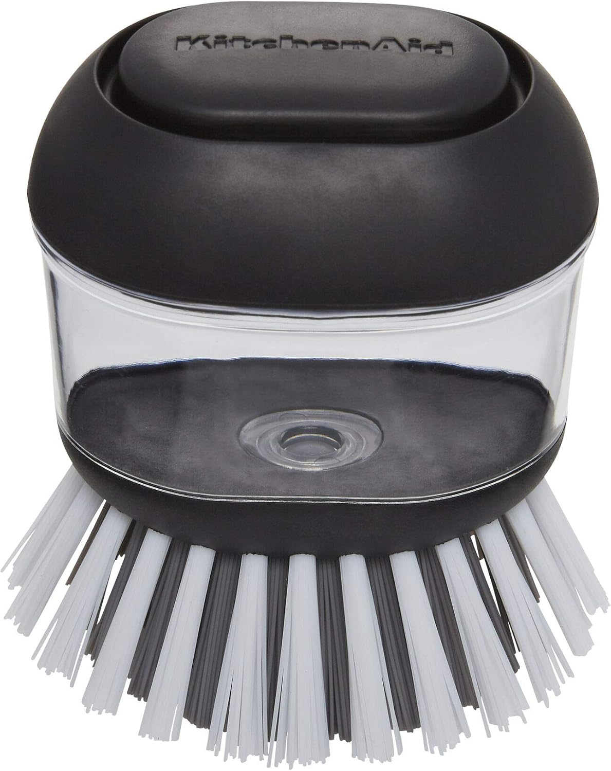 Black and Clear Plastic Soap Dispensing Palm Brush