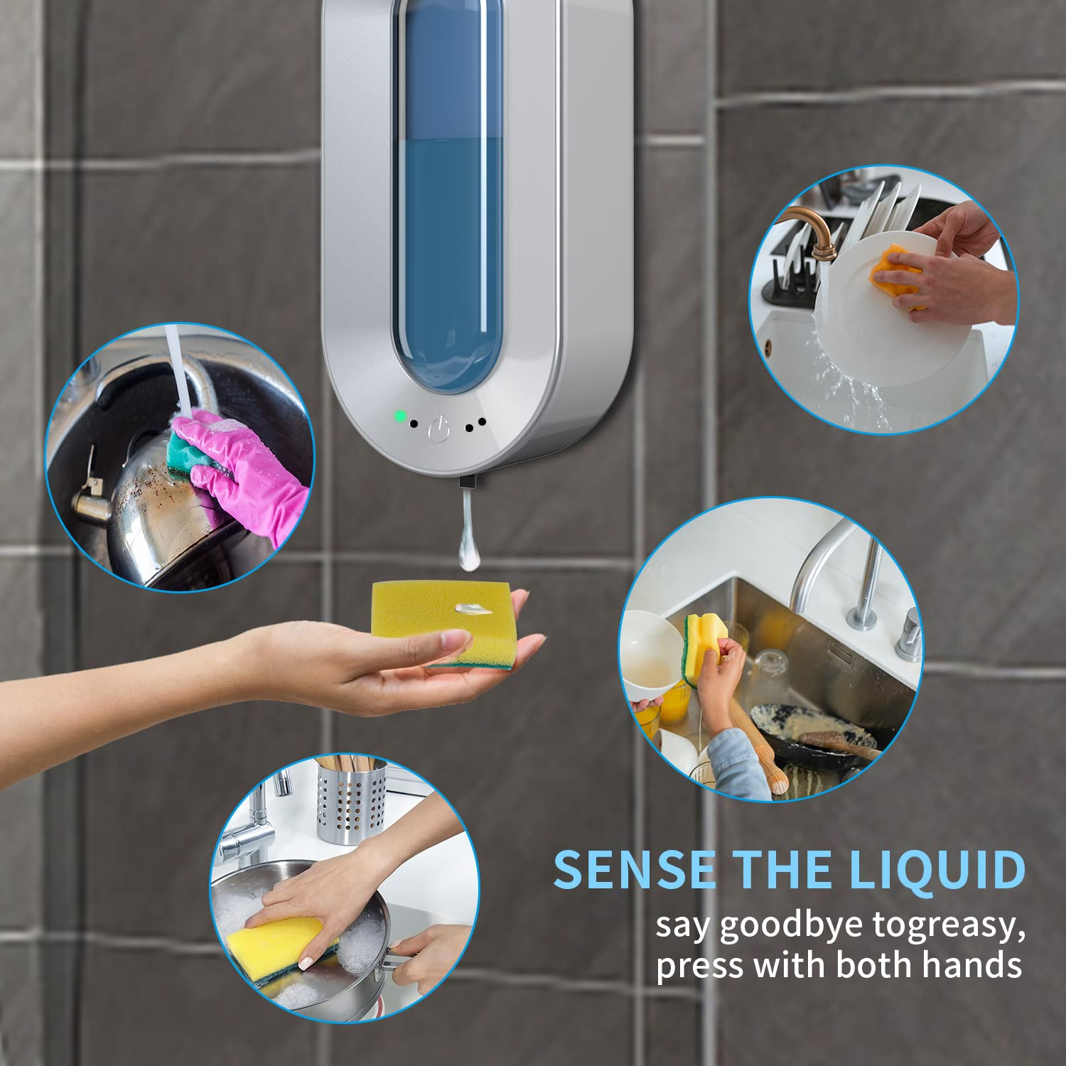 Automatic Soap Dispenser Touchless, Haiaoxonr 700ml Wall Mounted soap Dispenser Supports Hand soap, dishwashing Liquid, etc. for Bathroom, Kitchen, Hotel, Office, Home and Commercial Places.