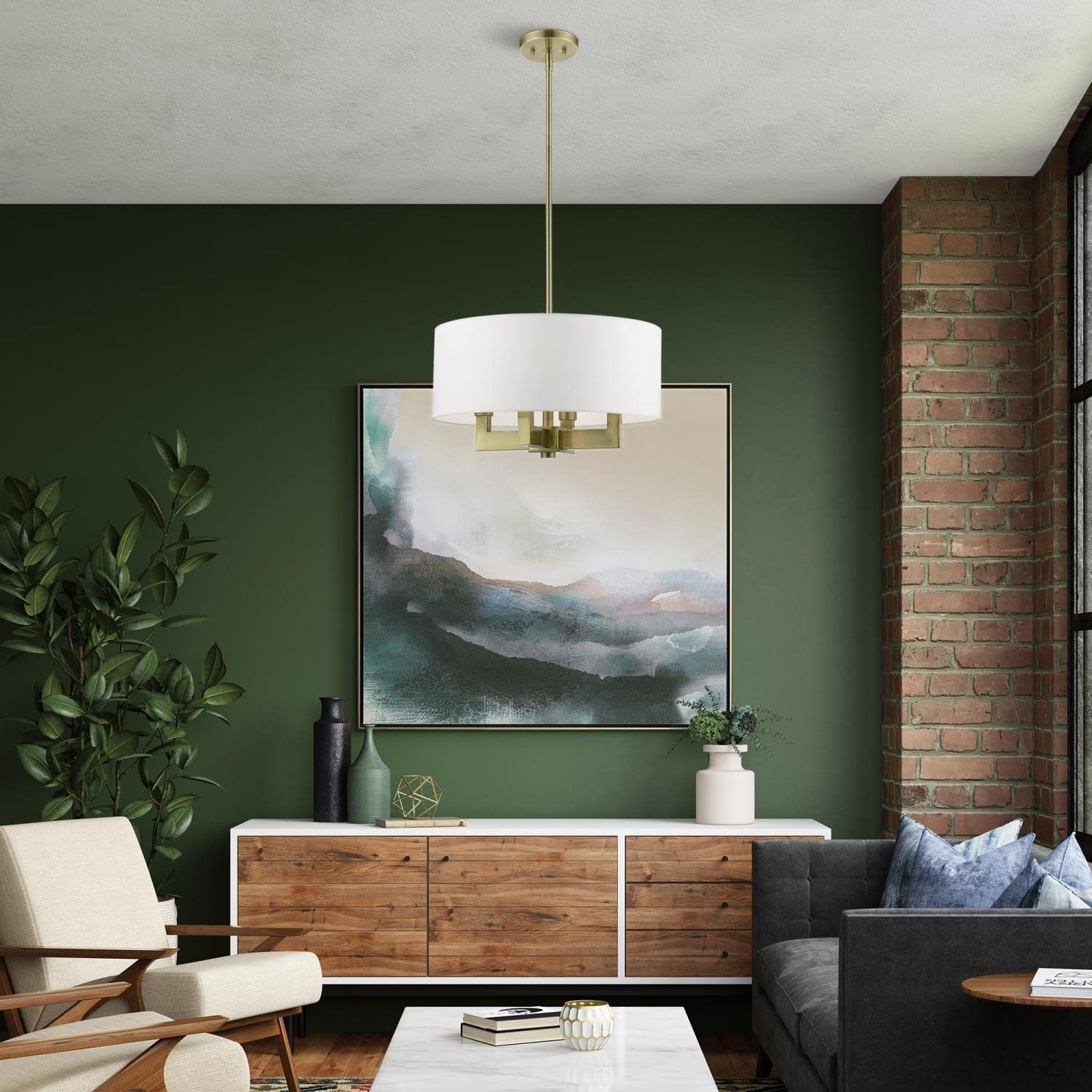 Livex Lighting Cresthaven 4 - Light Chandelier in  Antique Brass