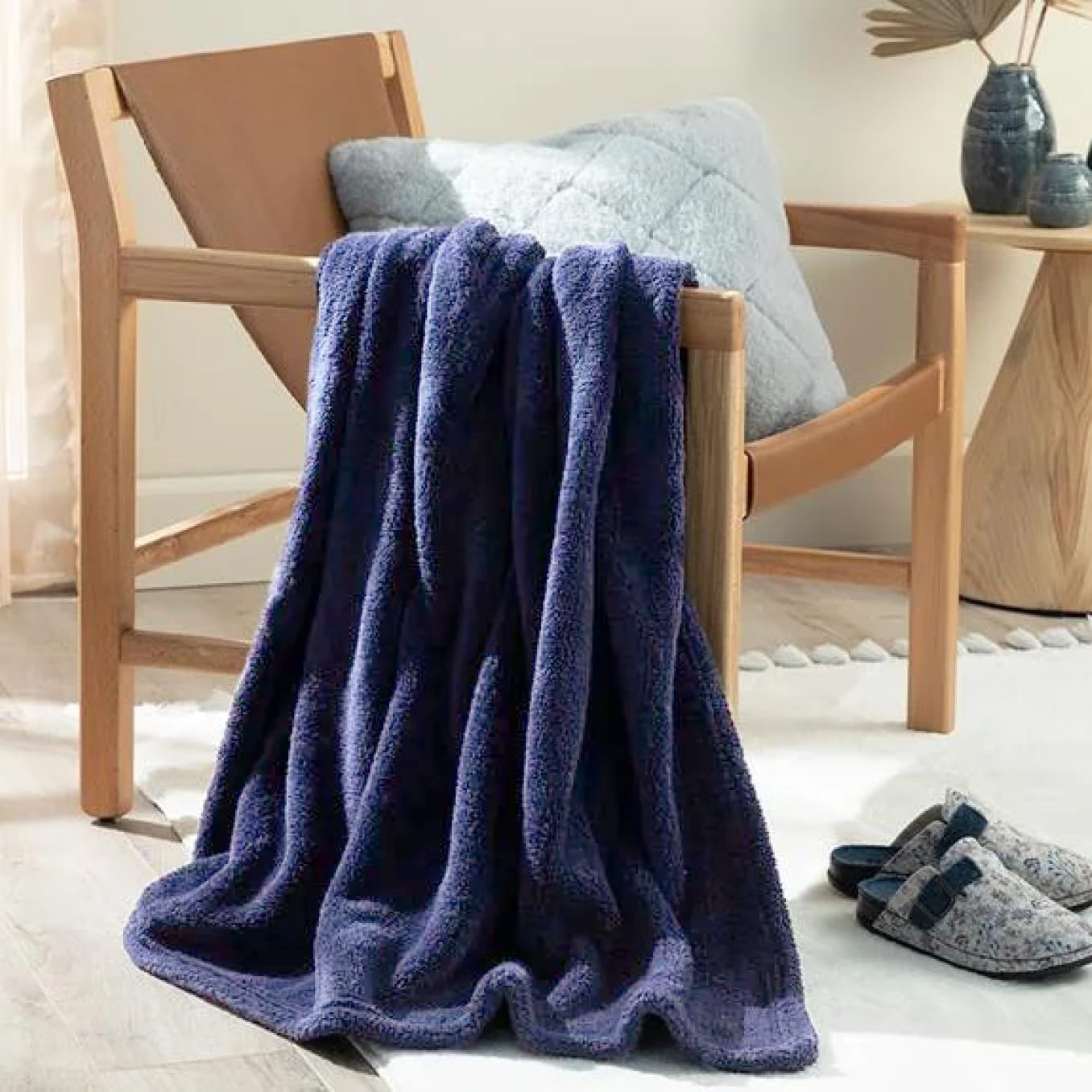 English Home Terracotta Fleece Throw, 51" x 67"