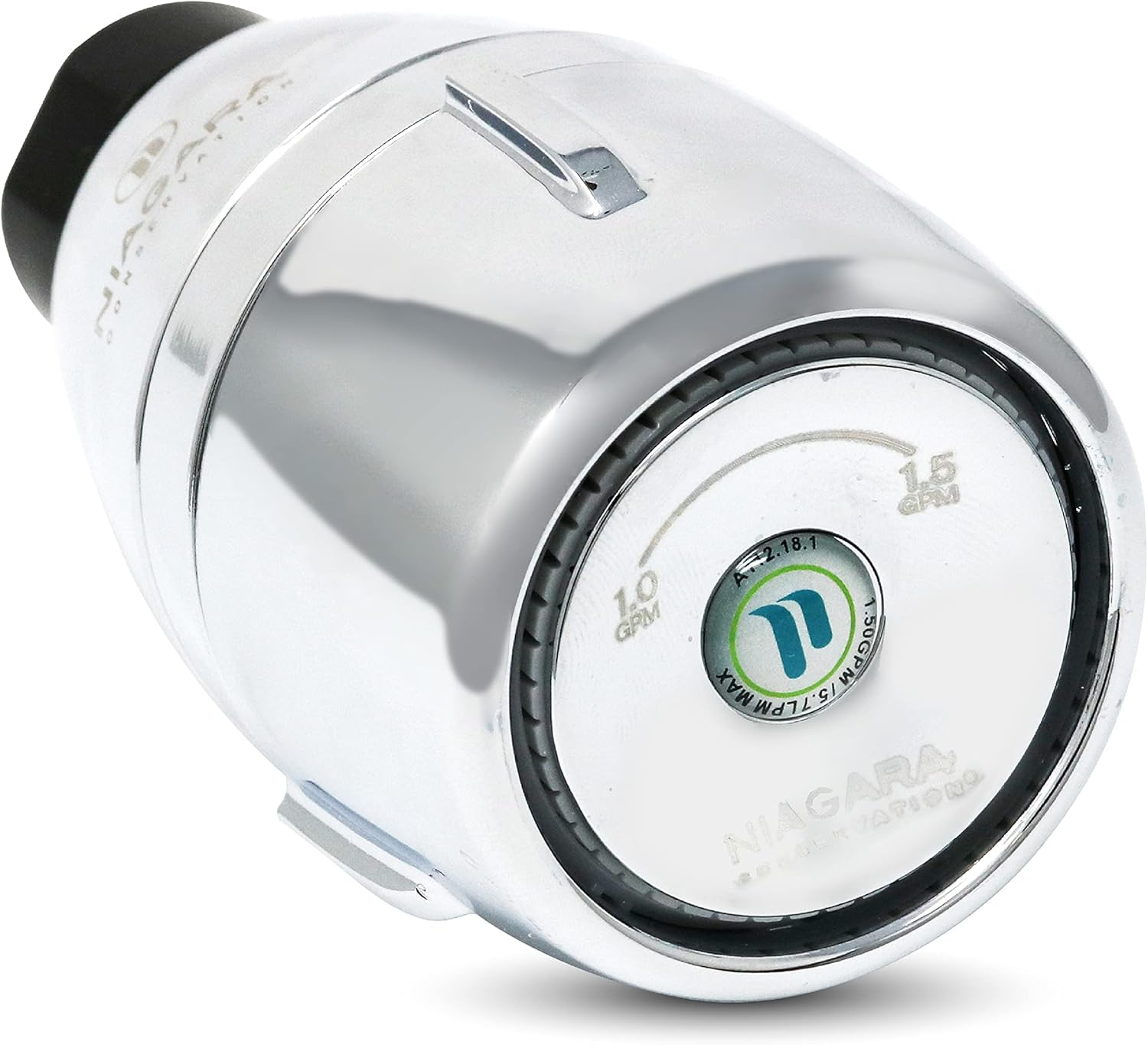 Niagara Conservation N2610CH Bi-Max 1-Spray with 1.0-1.5 GPM 2.125-in. Wall Mount Adjustable Fixed Shower Head in Chrome, 1-Pack | Bathroom Shower Head Sprayer with Pressure Compensation